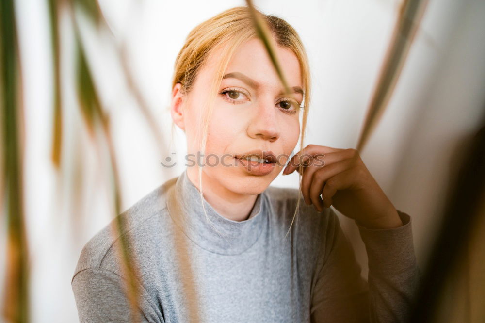 Image, Stock Photo Beautiful Young Woman Portrait In Restaurant