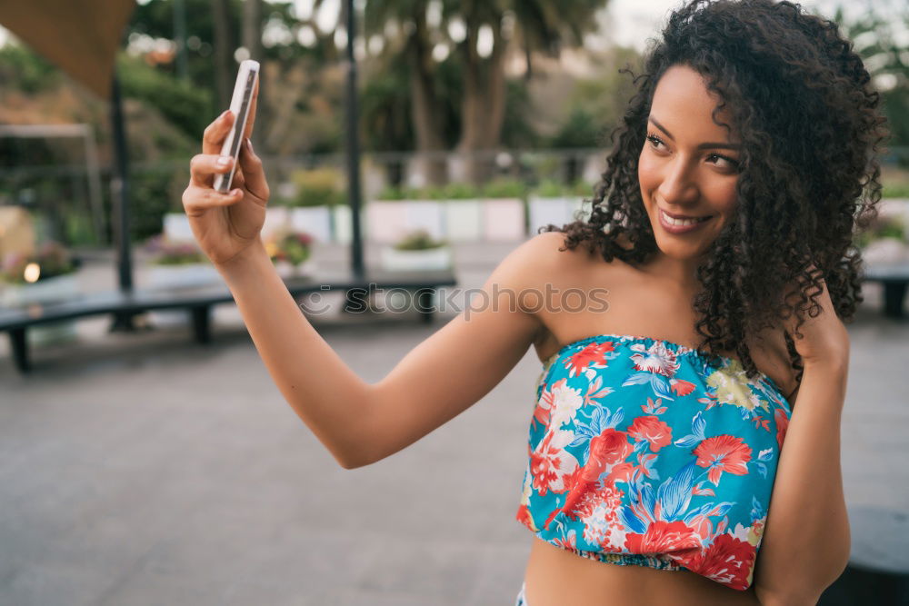 Similar – Image, Stock Photo Asian woman setting hair in cafe