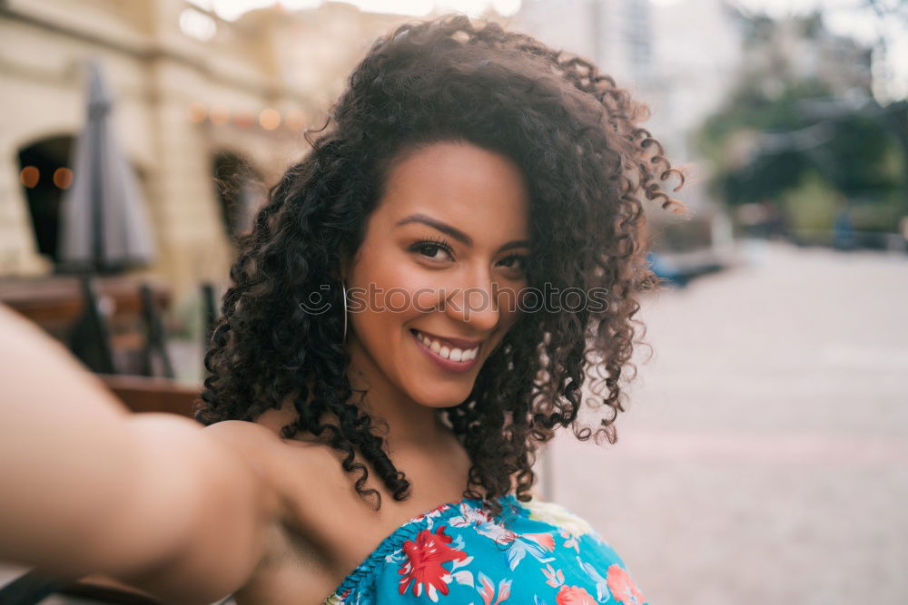 Similar – Image, Stock Photo African American woman smiling with afro hairstyle