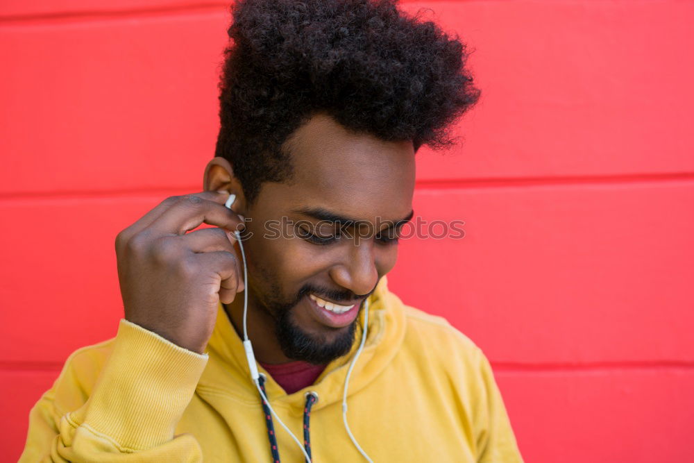 Similar – Image, Stock Photo Afro young man using mobile phone.