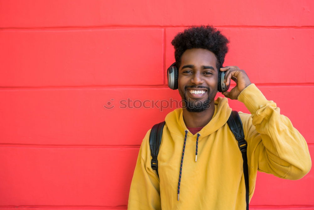 Similar – Image, Stock Photo Afro young man using mobile phone.