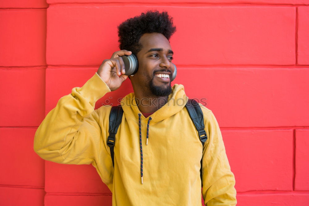 Similar – Image, Stock Photo Afro young man using mobile phone.