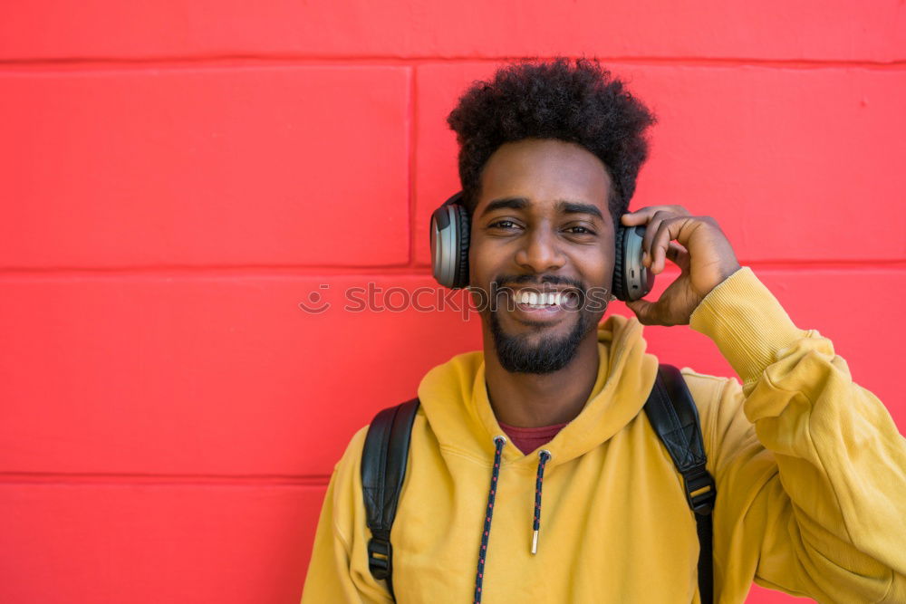 Similar – Image, Stock Photo Afro young man using mobile phone.