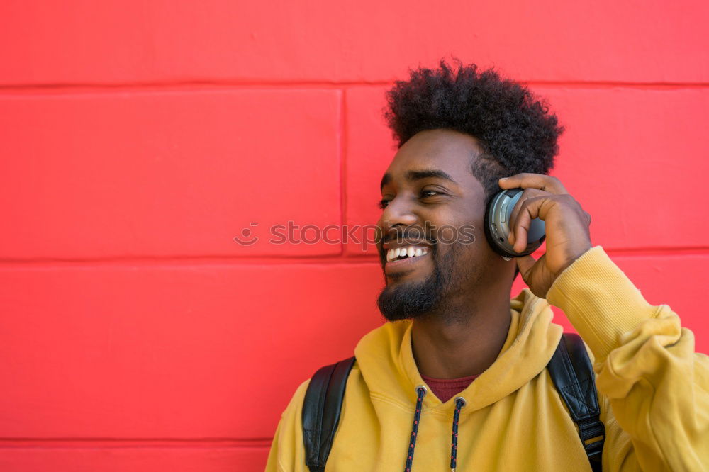 Similar – Image, Stock Photo Afro young man using mobile phone.