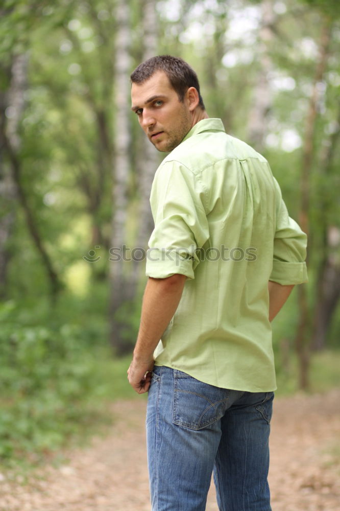 Similar – Image, Stock Photo Young man exercising in a park