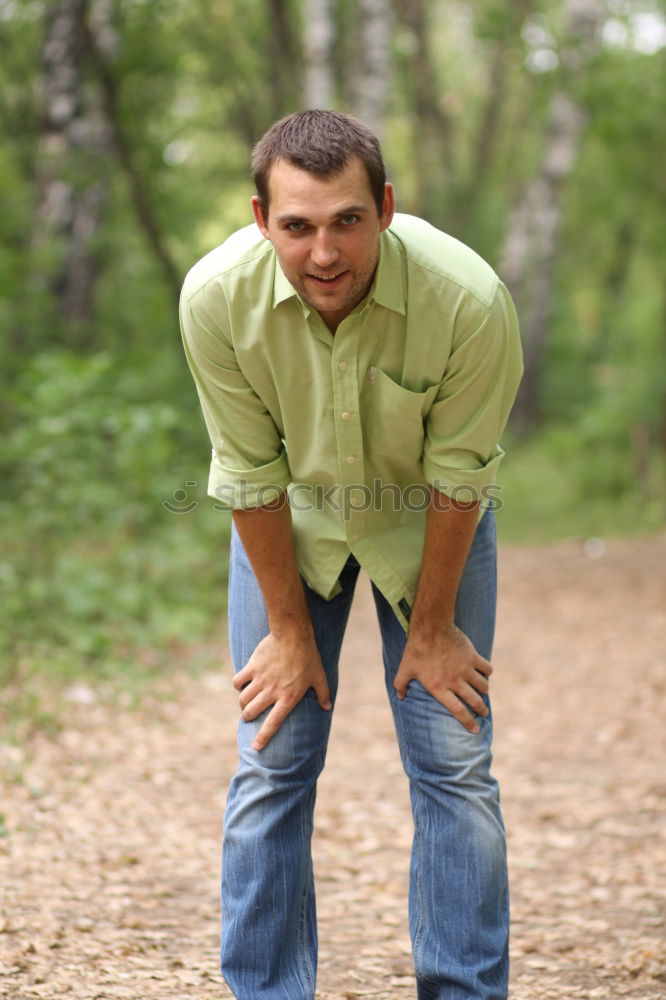 Image, Stock Photo Senior Man Exercising In Park