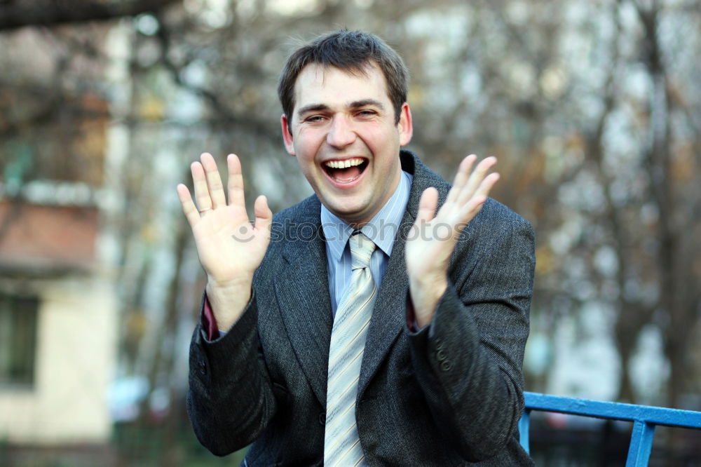 Similar – Image, Stock Photo A Young Man standing in the woods