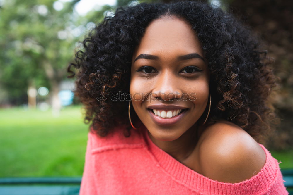 Similar – Image, Stock Photo cheerful black afro woman outdoors