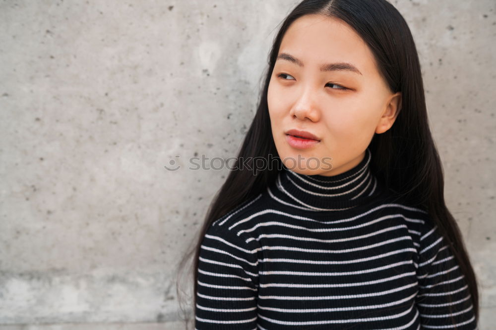 Similar – Image, Stock Photo Thoughtful woman at wooden handrail