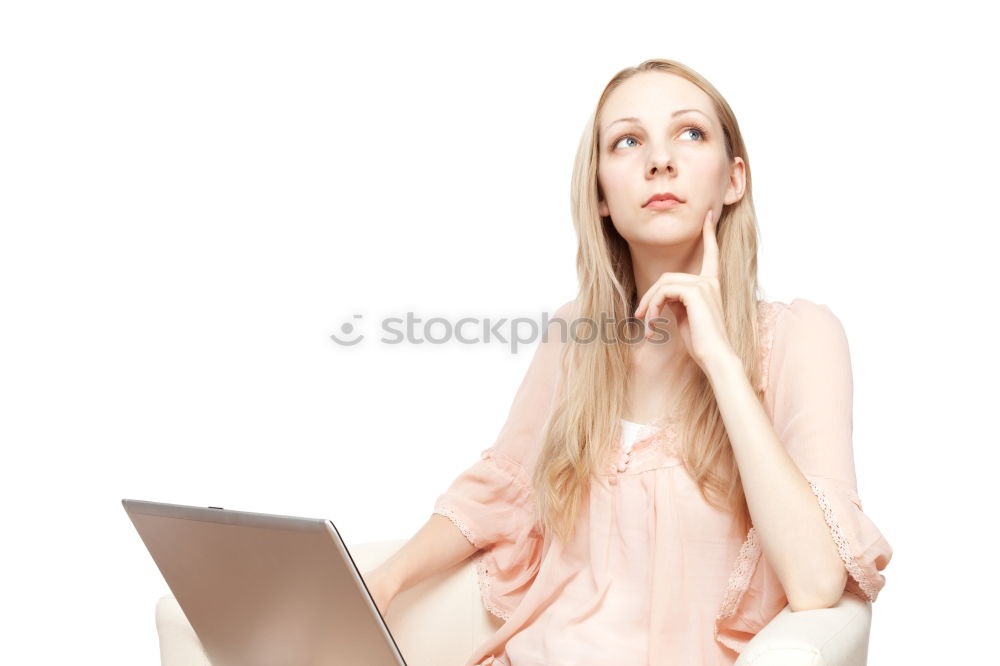 Similar – Image, Stock Photo Side view on woman working on tablet near window in sunlight