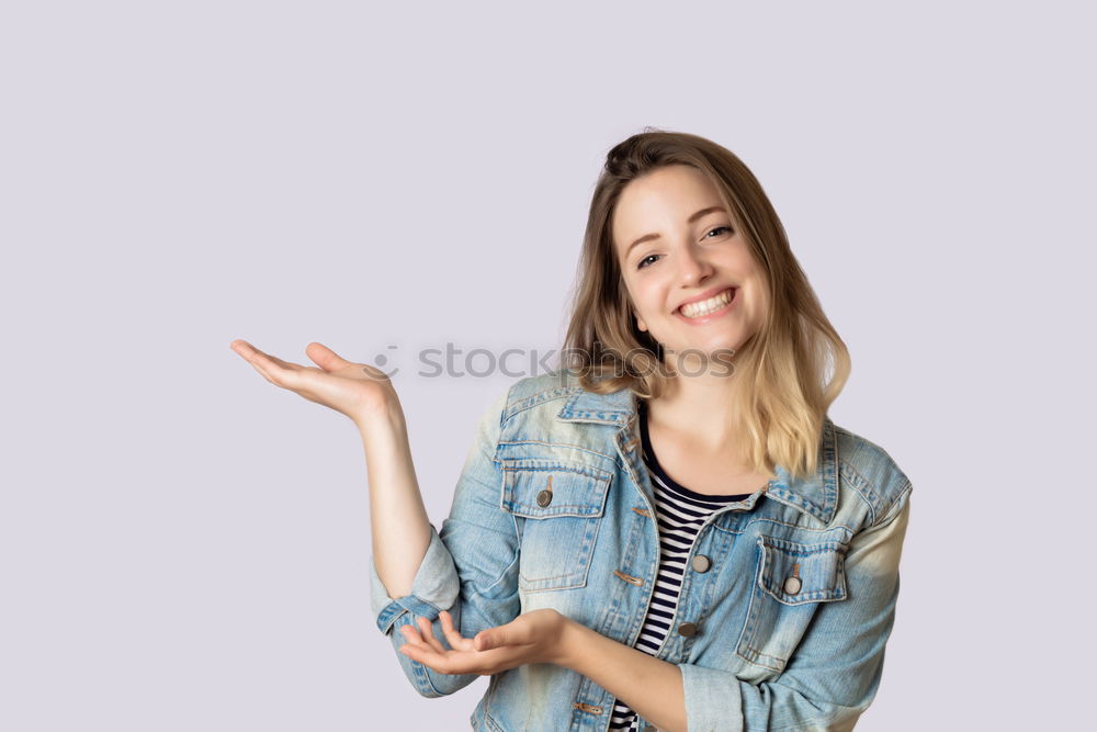 Similar – Image, Stock Photo Smiling woman with long grey dyed hair