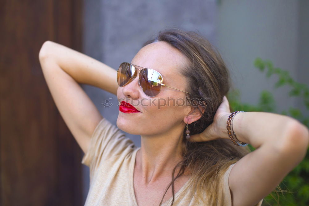 Similar – Image, Stock Photo Portrait of young woman with closed eyes in nature