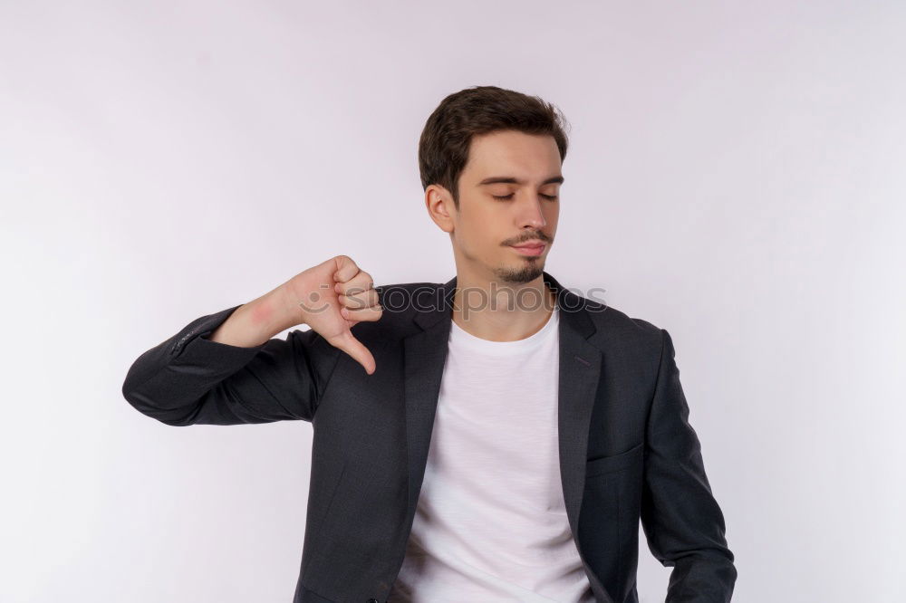 Similar – Image, Stock Photo Funny portrait of a man touching his mustache.