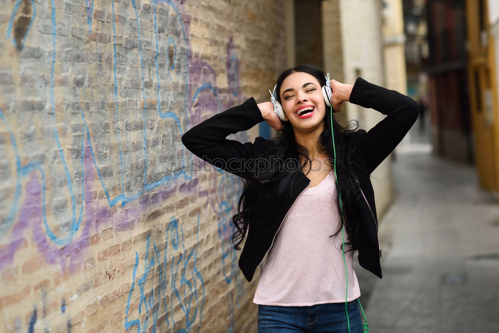 Similar – Woman posing in abandoned building