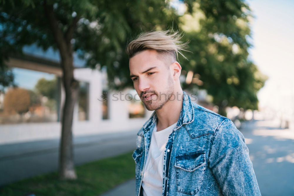 Similar – Image, Stock Photo Young handsome bearded hipster man
