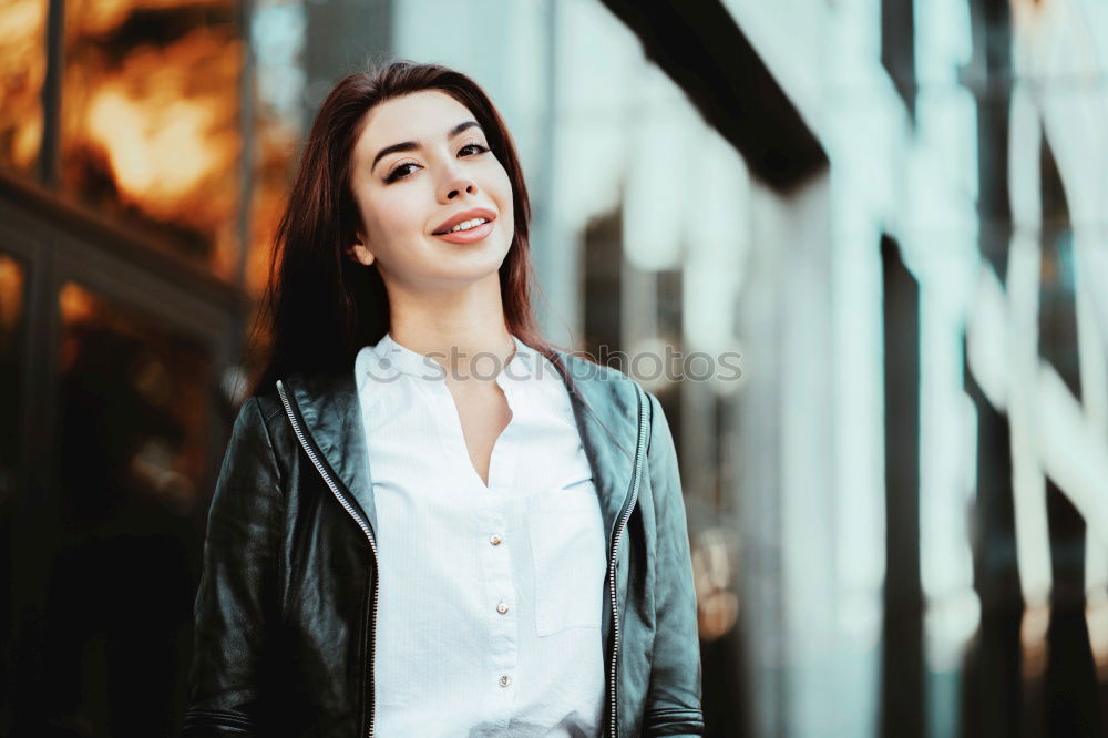 Similar – Image, Stock Photo Close up portrait of a beautiful young woman