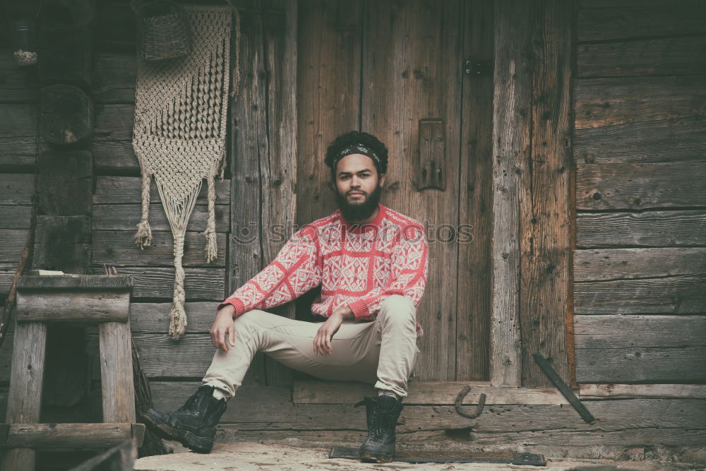 Similar – A Young Man standing in the woods