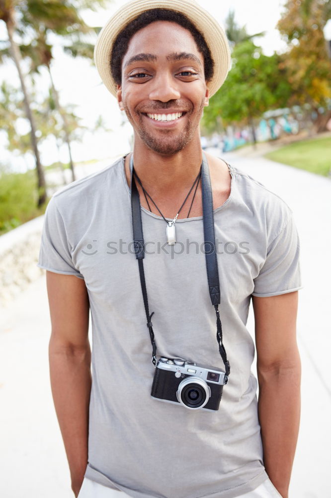 Similar – Black man posing on sports ground