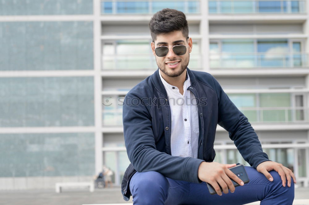 Image, Stock Photo young man with determined look