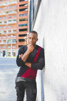 Similar – Image, Stock Photo African guy with bib pants standing outdoors