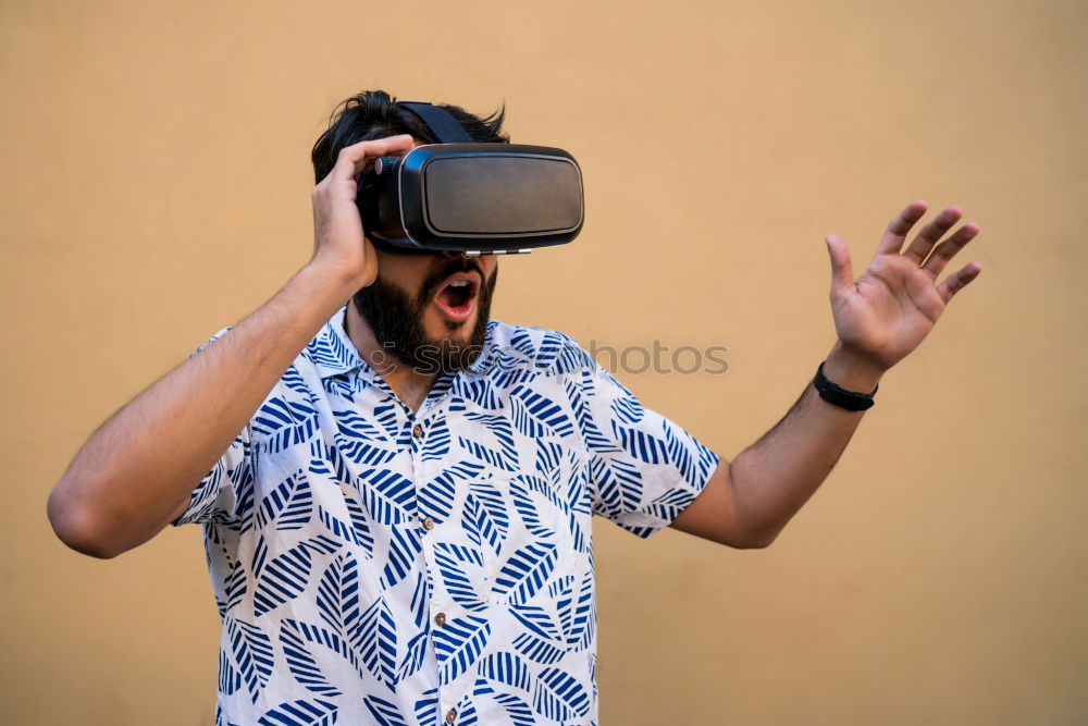 Similar – Image, Stock Photo woman playing with VR-headset glasses.