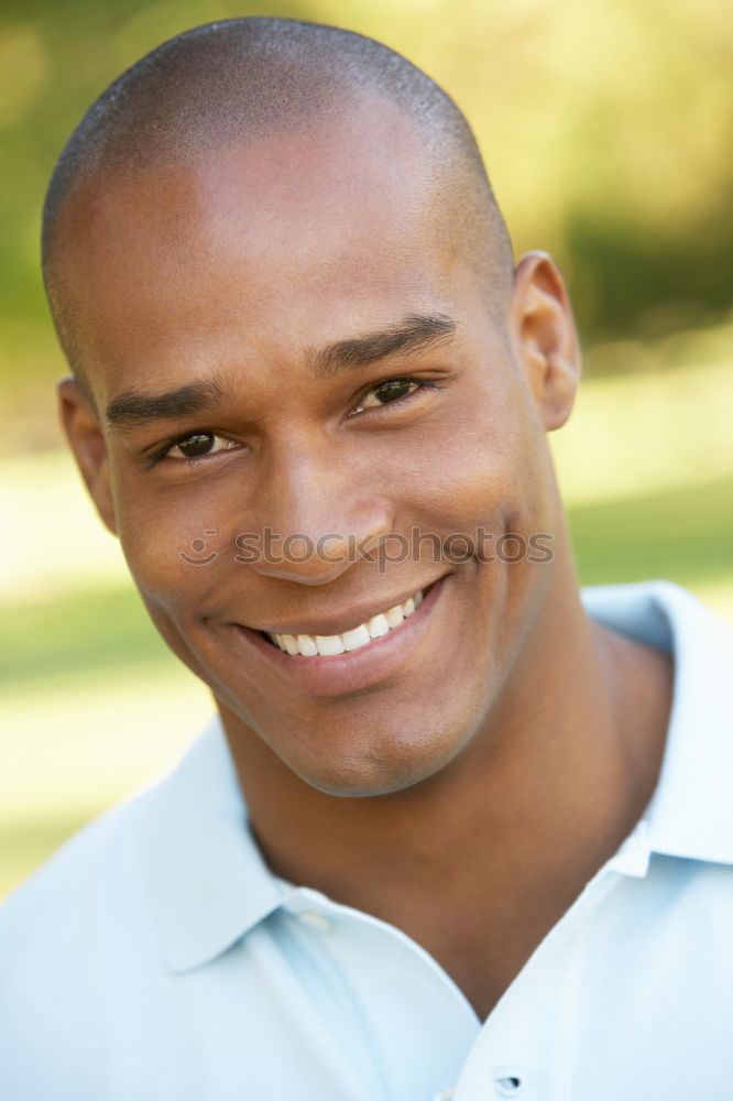 Similar – Image, Stock Photo Black man smiling and sitting in urban steps