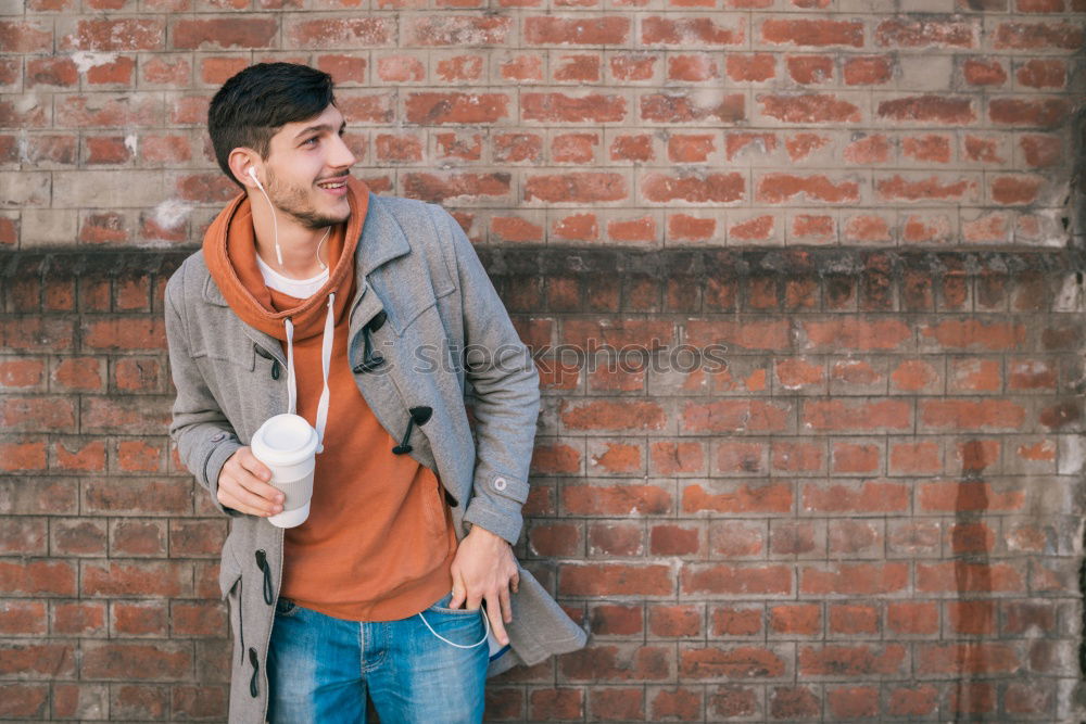 Similar – young man wearing suspenders in urban background