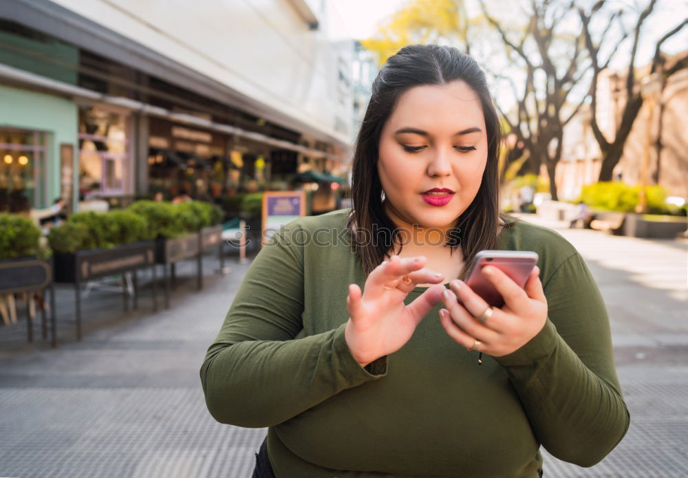 Similar – Image, Stock Photo Woman with smartphone in cafe