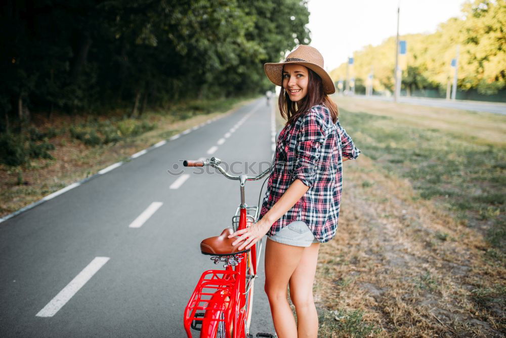 Similar – Image, Stock Photo Young girl with a suitcase on the road