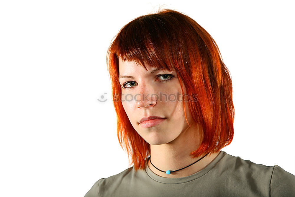 Similar – Portrait of a young woman in denim shirt