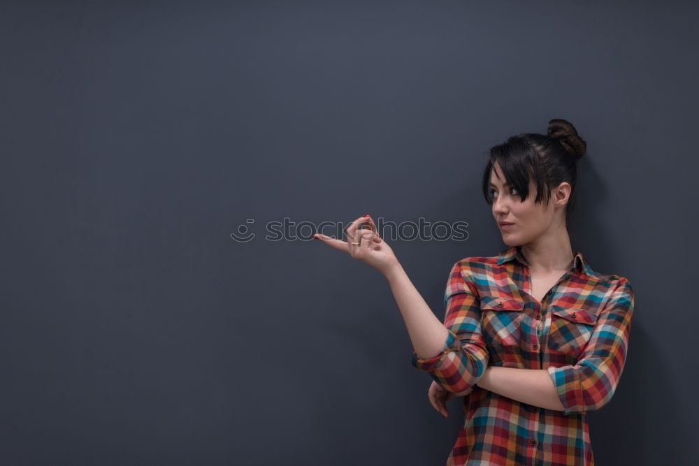 Similar – Image, Stock Photo Furious girl posing with silverware