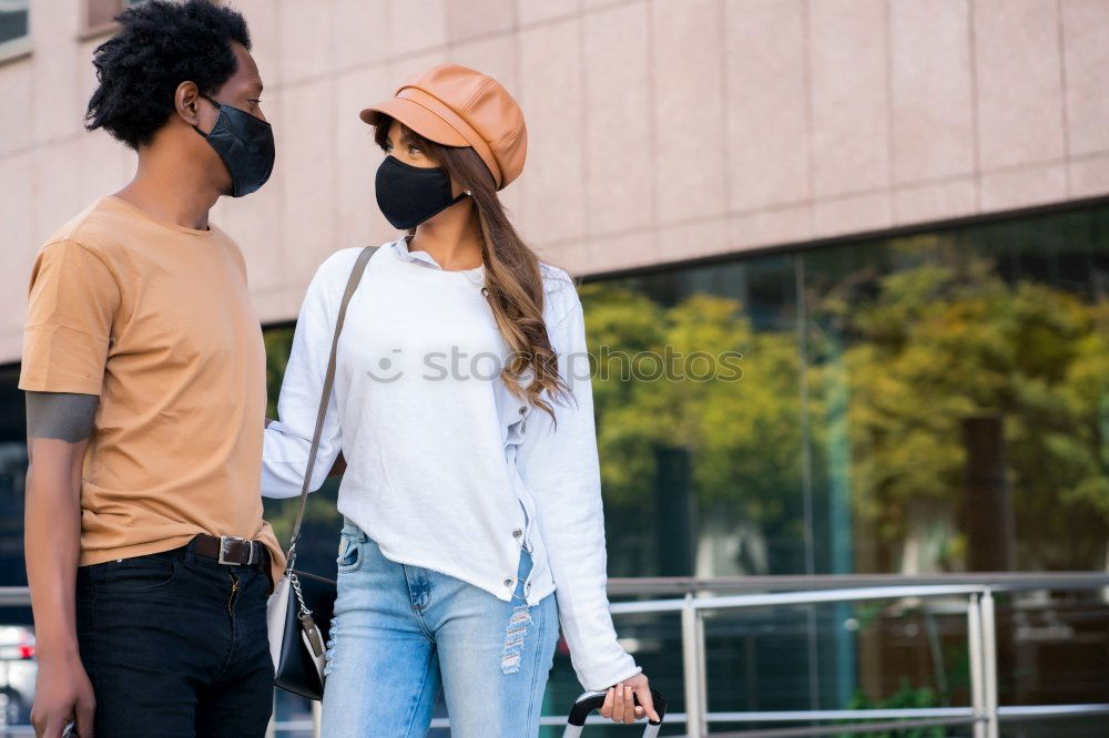 Similar – Young beautiful couple posing wearing jeans and t-shirt