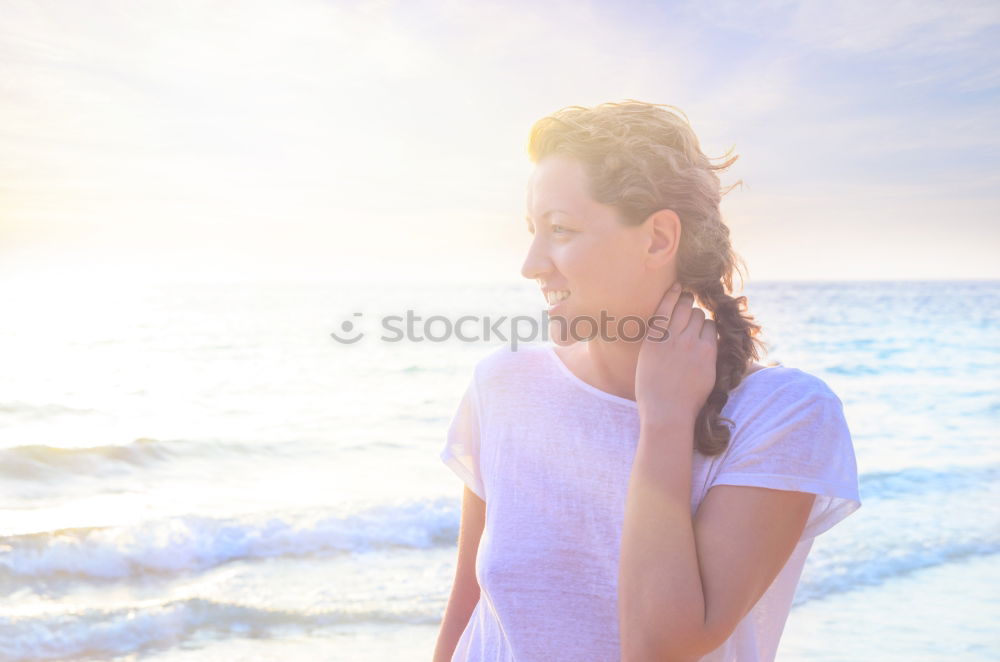 Similar – Image, Stock Photo Woman on the Atlantic in Portugal in December