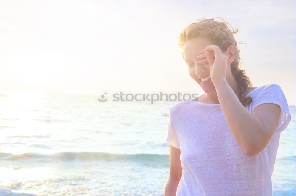 Similar – Image, Stock Photo Woman on the Atlantic in Portugal in December