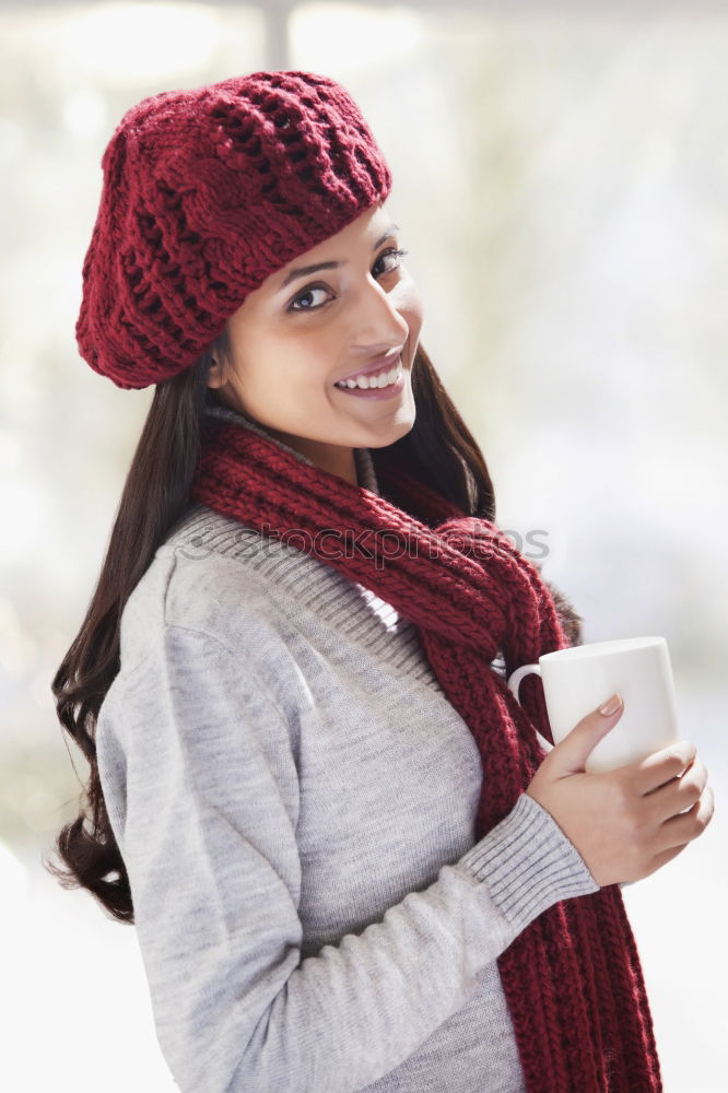 Similar – Image, Stock Photo Young black woman drinking coffee wandering in the streets of Madrid on winter