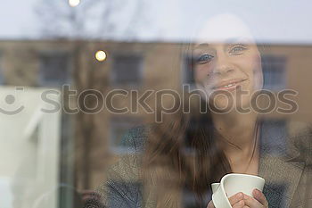 Similar – Image, Stock Photo Smiling happy woman outdoors on a cold winter day