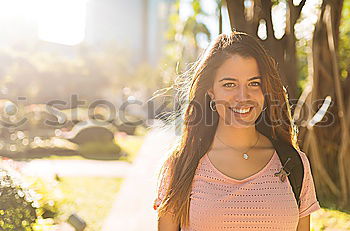 Similar – Image, Stock Photo Happy young woman in nature #1