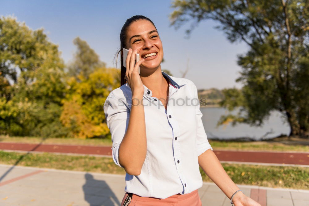 Similar – Image, Stock Photo Young woman making a follow me gesture and looking at camera.