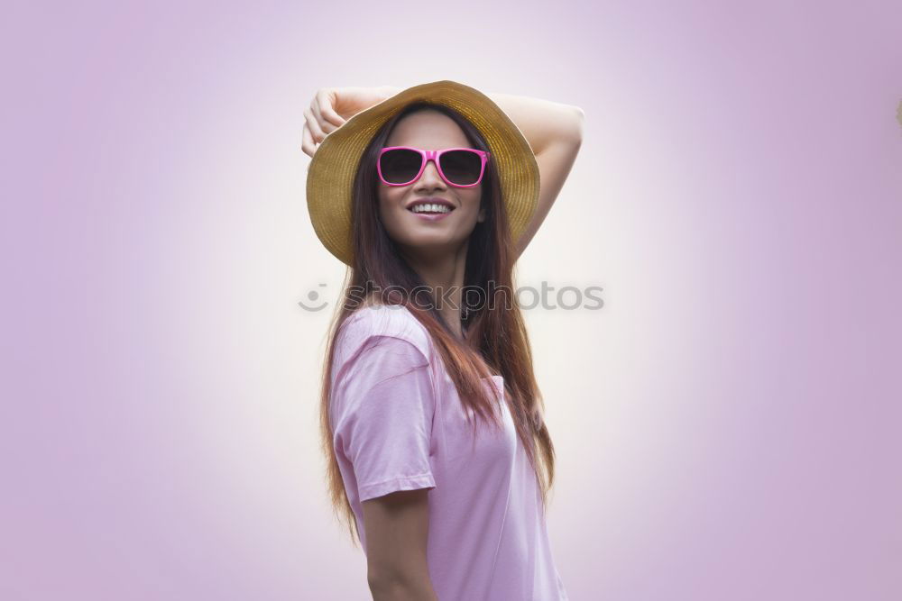 Young woman posing on stairs on street