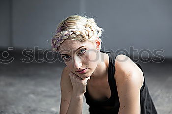 Similar – Portrait of a punk or gothic young woman