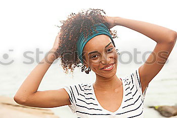 Similar – Young black woman, afro hairstyle, smiling