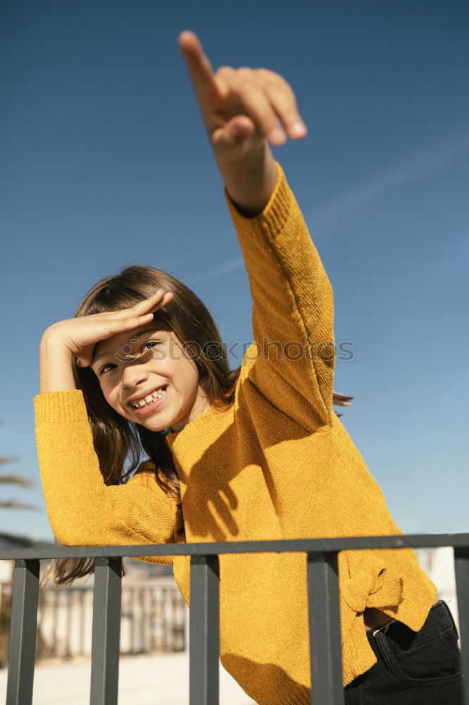 Similar – Portrait of a young blonde woman gesturing