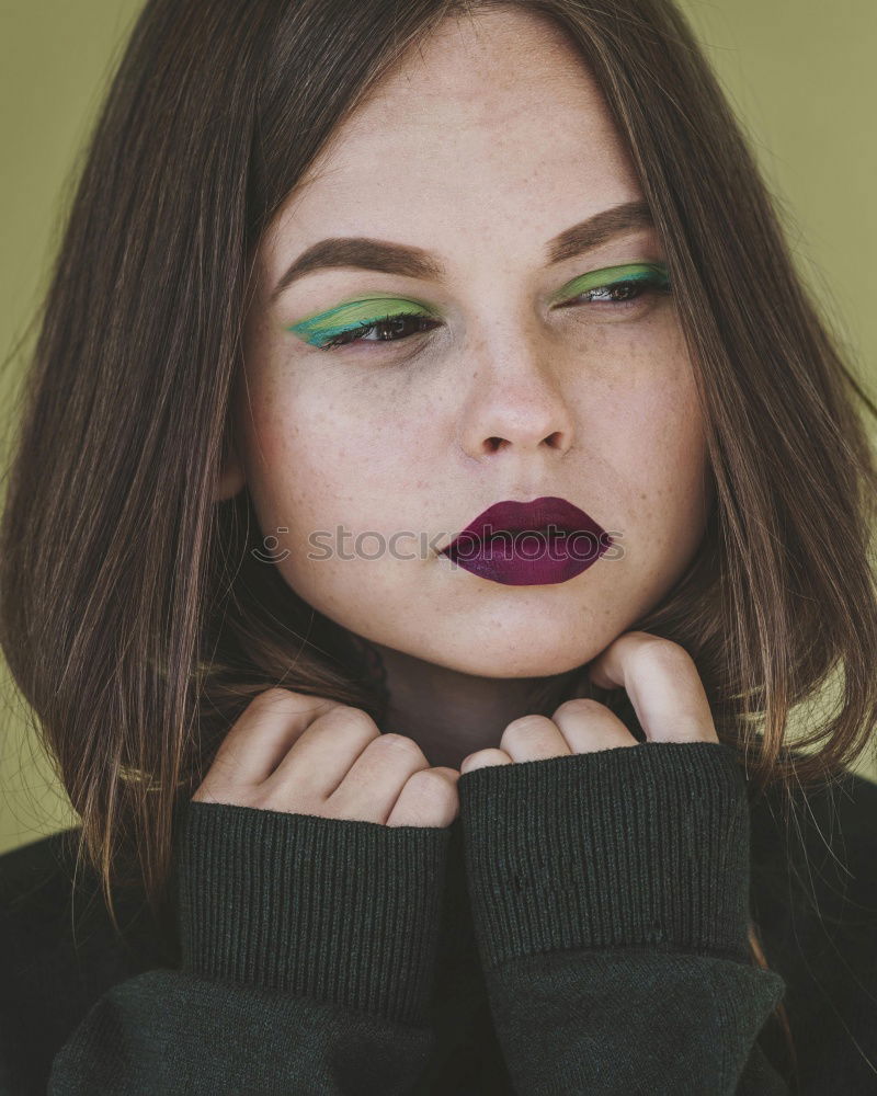 Similar – Image, Stock Photo Portrait of Young woman with many eyes