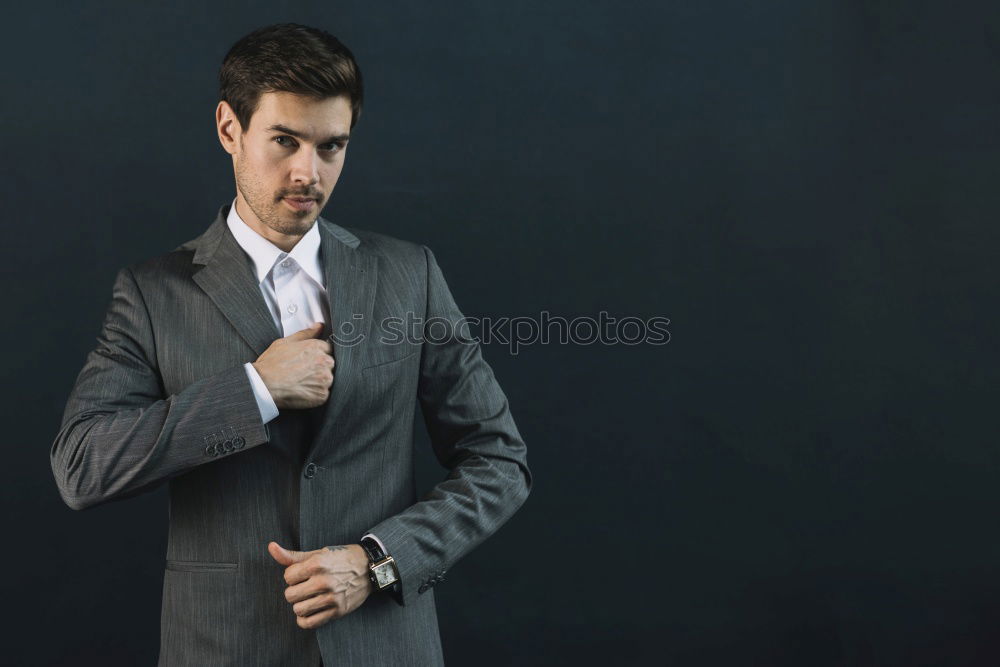 Similar – Image, Stock Photo Young man wearing winter clothes standing in the street
