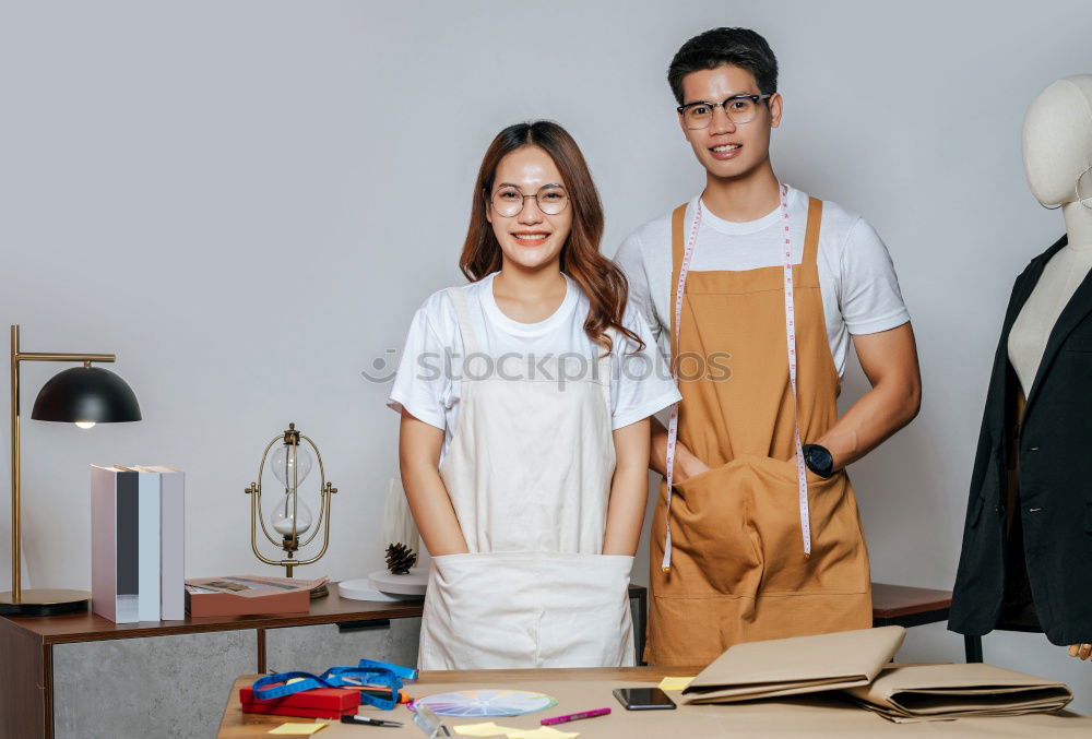 Similar – Young woman with kitchen knife