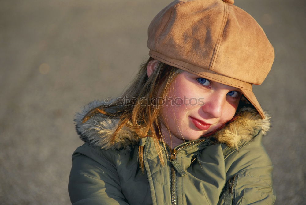 Similar – Boy with cap, outside, autumn