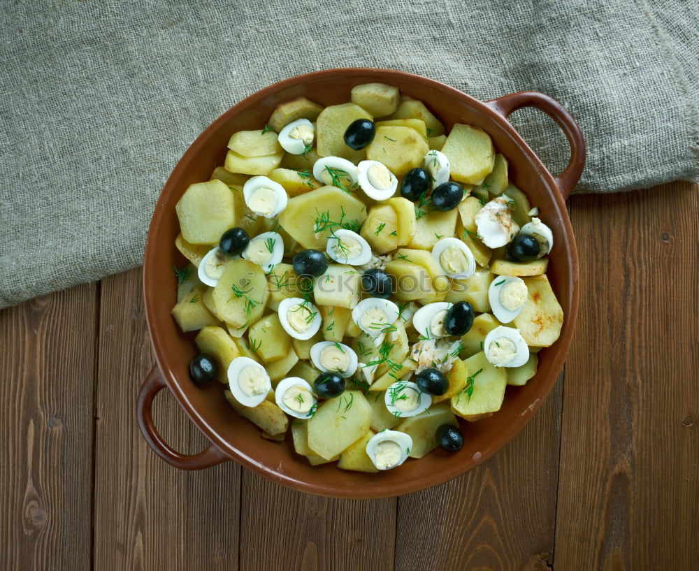 Similar – Image, Stock Photo Chickpea salad in bowl on wooden background