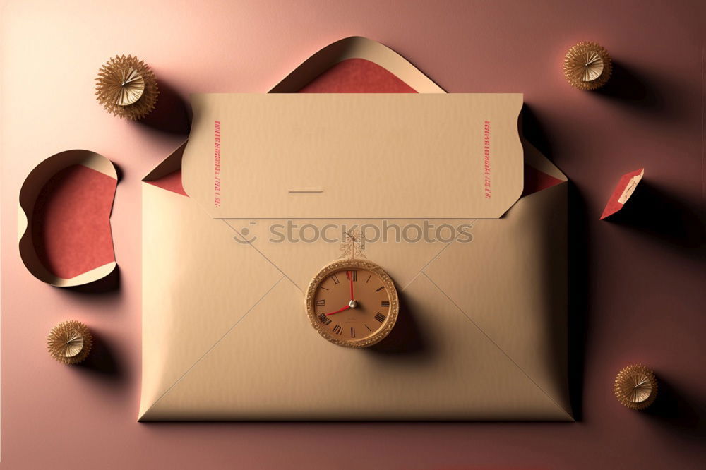 Similar – Image, Stock Photo White envelope with flowers on pink background