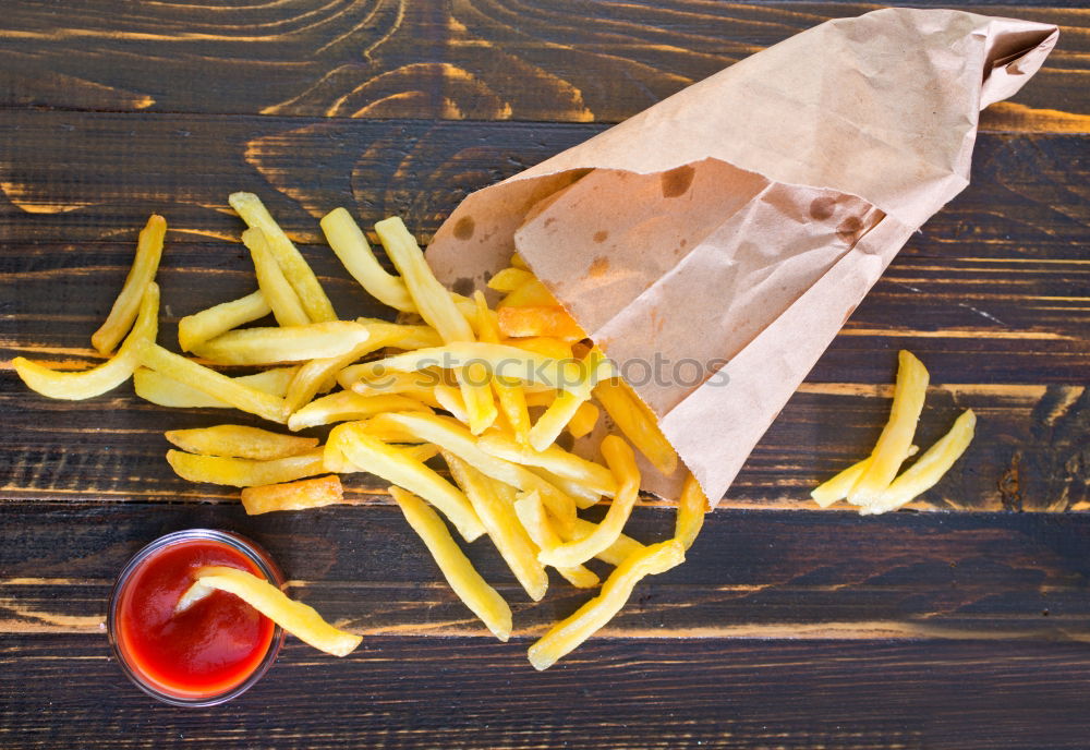 Image, Stock Photo Delicious food on recycling napkins