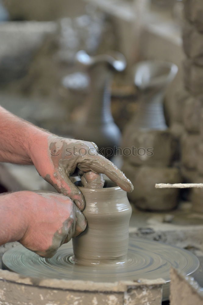 Similar – Image, Stock Photo Crop woman working with clay